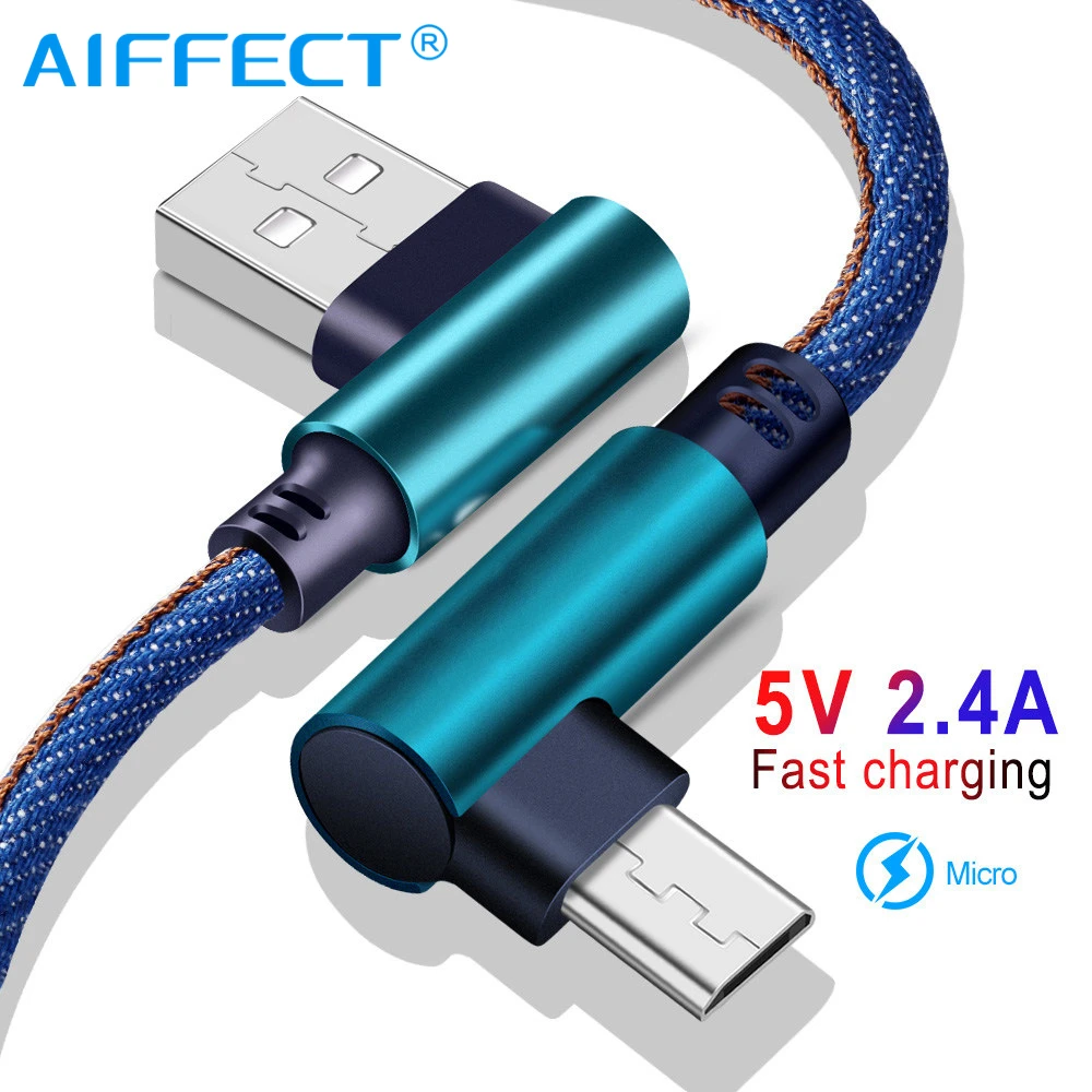 AIFFECT 90 Degree USB Cable For iPhone Fast Charging Micro Cable For Samsung Charger Cable L Type C Mobile Phone Data Cable For HUAWEI XIAOMI 01