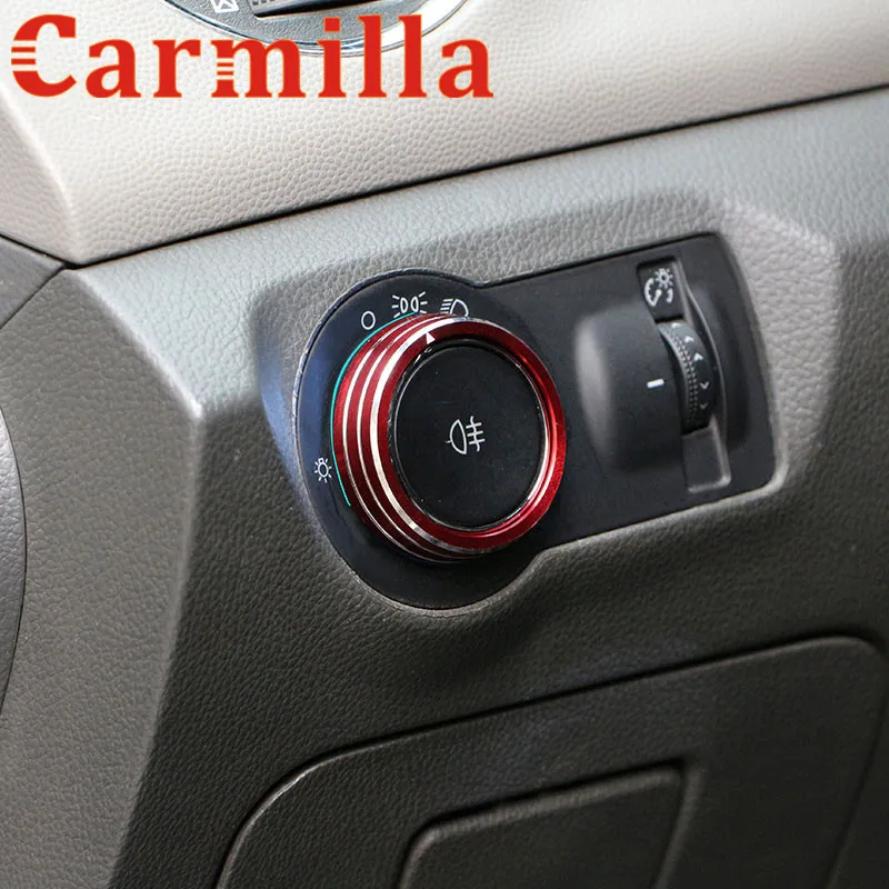 

Carmilla Aluminium Alloy Lamp Headlight Switch Decoration Sticker For Chevrolet Malibu Cruze Trax Opel Mokka ASTRA J Insignia
