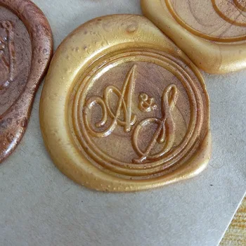 

Personalized 2 initials monogram wax seal stamp sealing wax wedding invitation wax seals