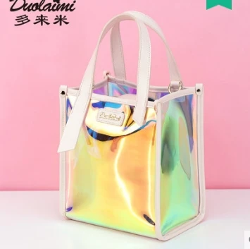 

Princess sweet lolita bag Trend personality single shoulder skew handbag Korean Edition color transparent bag women DLM035