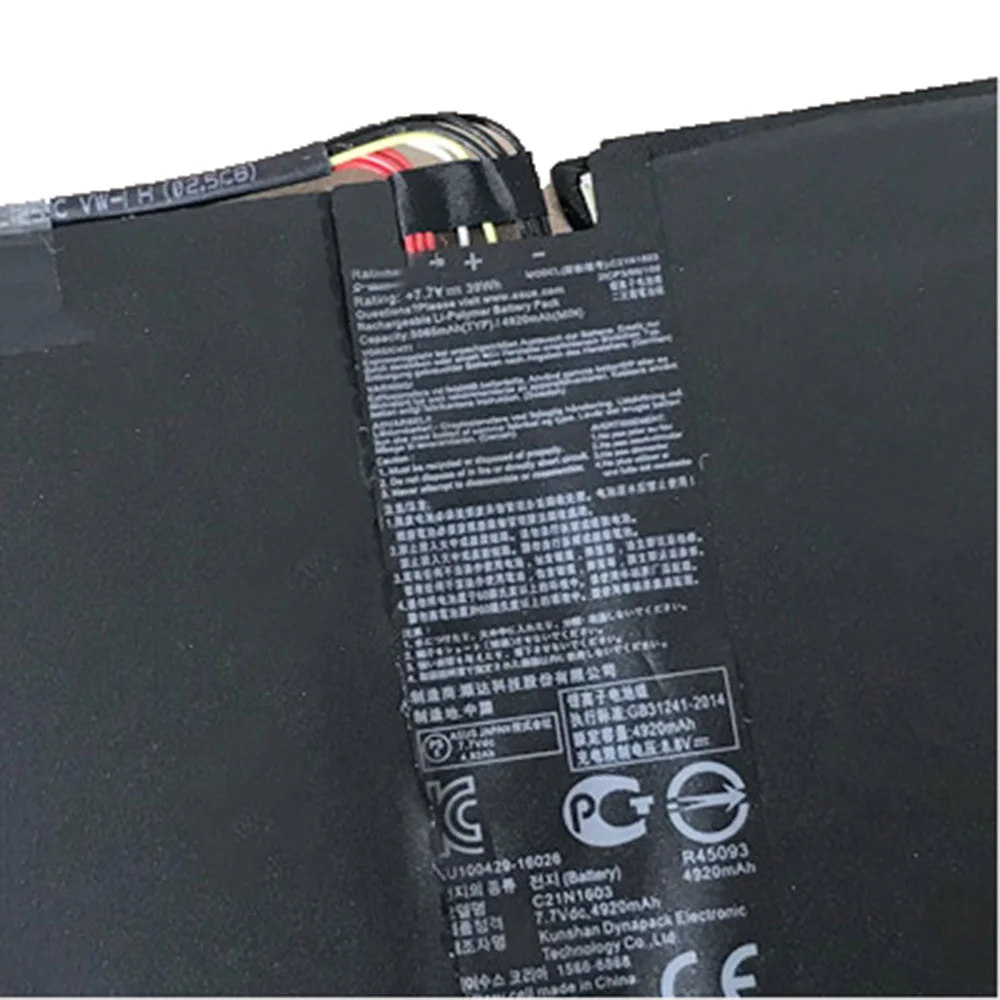 7,7 V 39Wh 5000 мА/ч, C21N1603 C21N1603 ноутбук Батарея для Asus Transformer 3 Pro T303UA T303UA-0053G6200U T303UA-GN050T