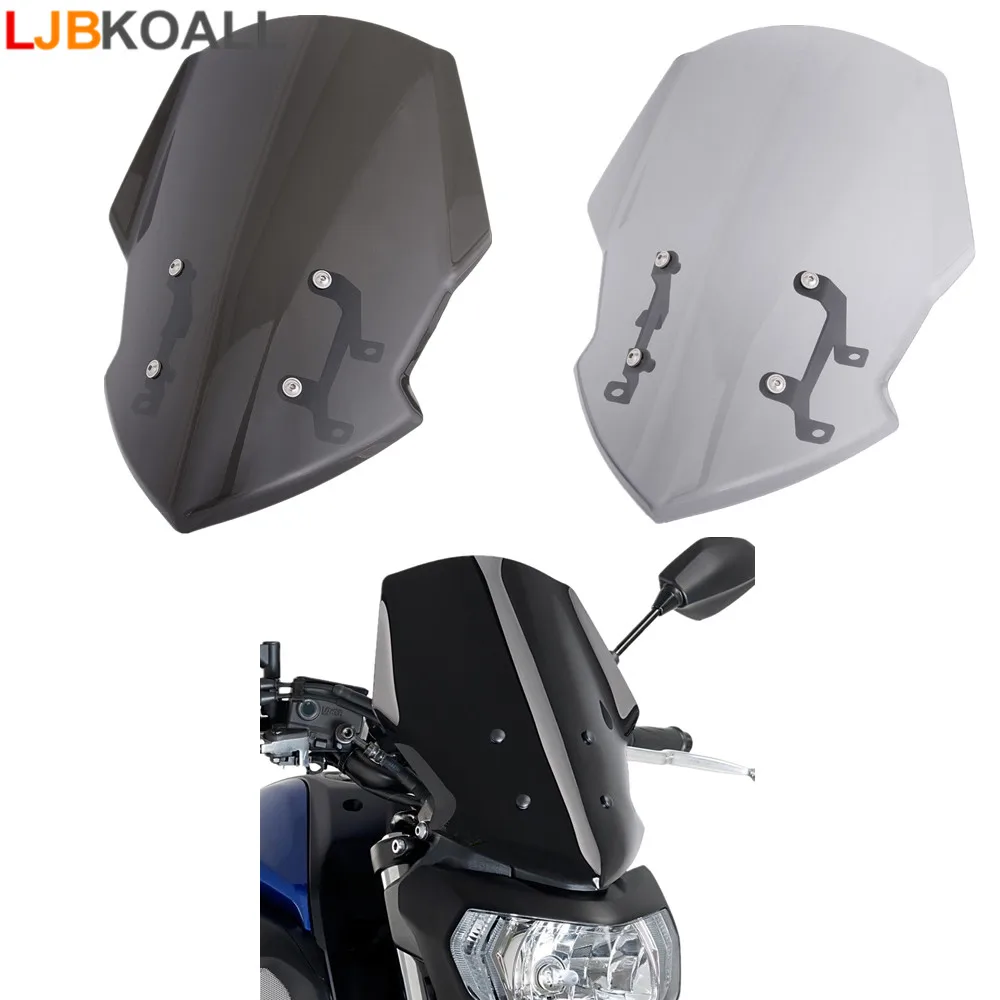 

MT07 FZ07 ABS Motorcycle Windshield Windscreen Wind Shield Protector with Bracket for 2018-2019 Yamaha MT FZ 07 MT-07 FZ-07