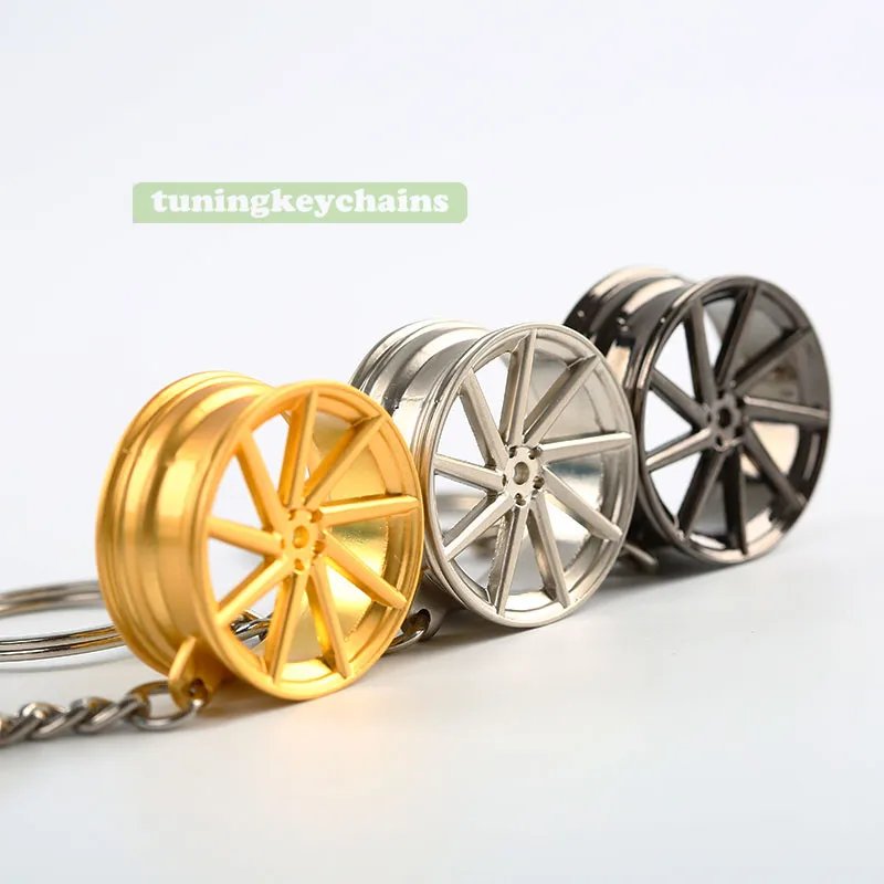 

Lot 5PCS New Alloy Car Auto Wheel Rim Mini Keychain Key Chain Keyring Pendent CVT Design