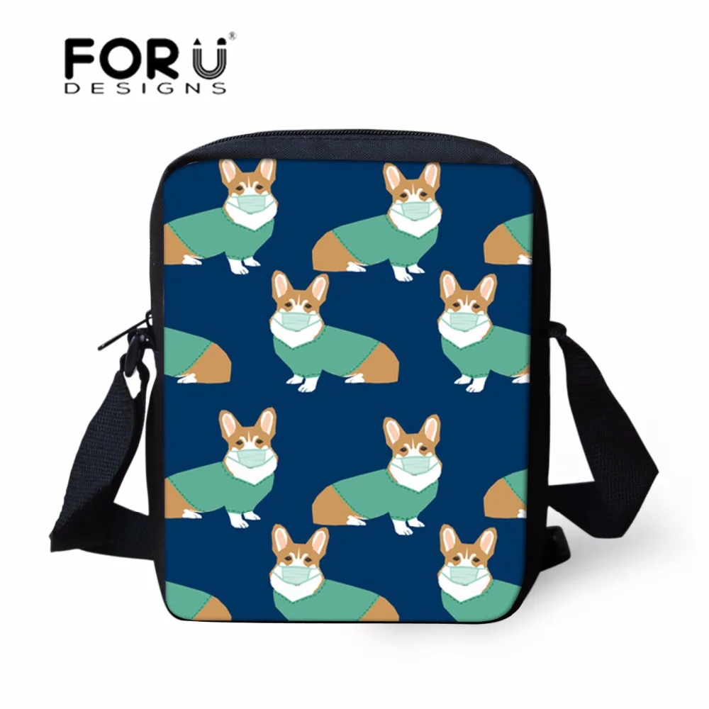 

FORUDESIGNS Women's Bags Shoulder Bag for Girls Kawaii Corgi Printing Messenger Bag Women Crossbody Bag Children sac a main 2018