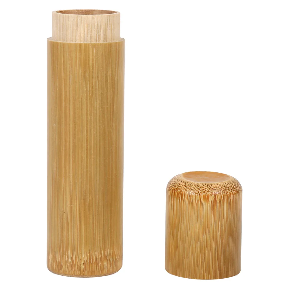 

Newly 1 Pcs Bamboo Tube Tea Box Airtight Small Container Spices Storage Jar with Lid TE889