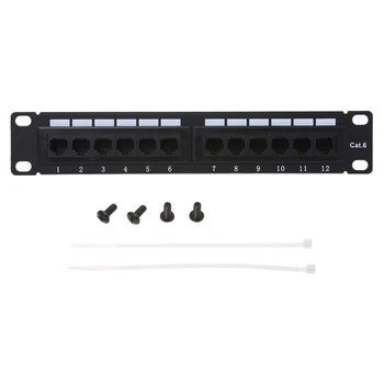

12 Port Network Cable Patch Panel RJ45 Patch Panel UTP LAN Network Adapter Cable Connector