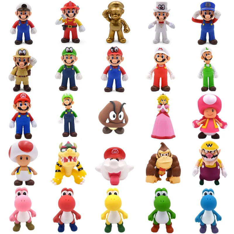 

Anime Super Mario Odyssey Mario Luigi Toad Kuribo Toadette Donkey Kong Yoshi Ghost PVC Action Figure Doll Collectible Model Toy