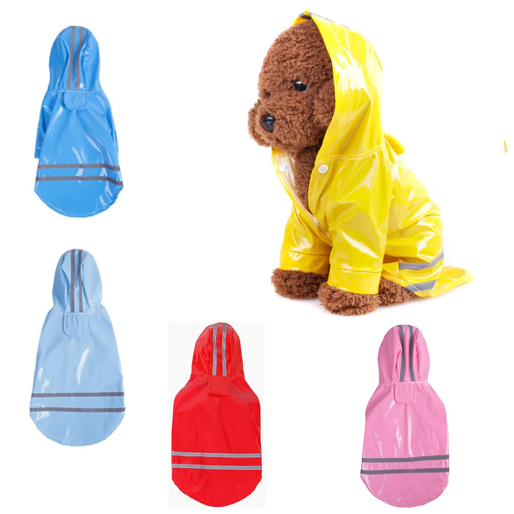Дождевик для собак, летний водонепроницаемый плащ с капюшоном, куртки, полиуретановый дождевик для собак, одежда для кошек, одежда для маленьких и средних домашних животных