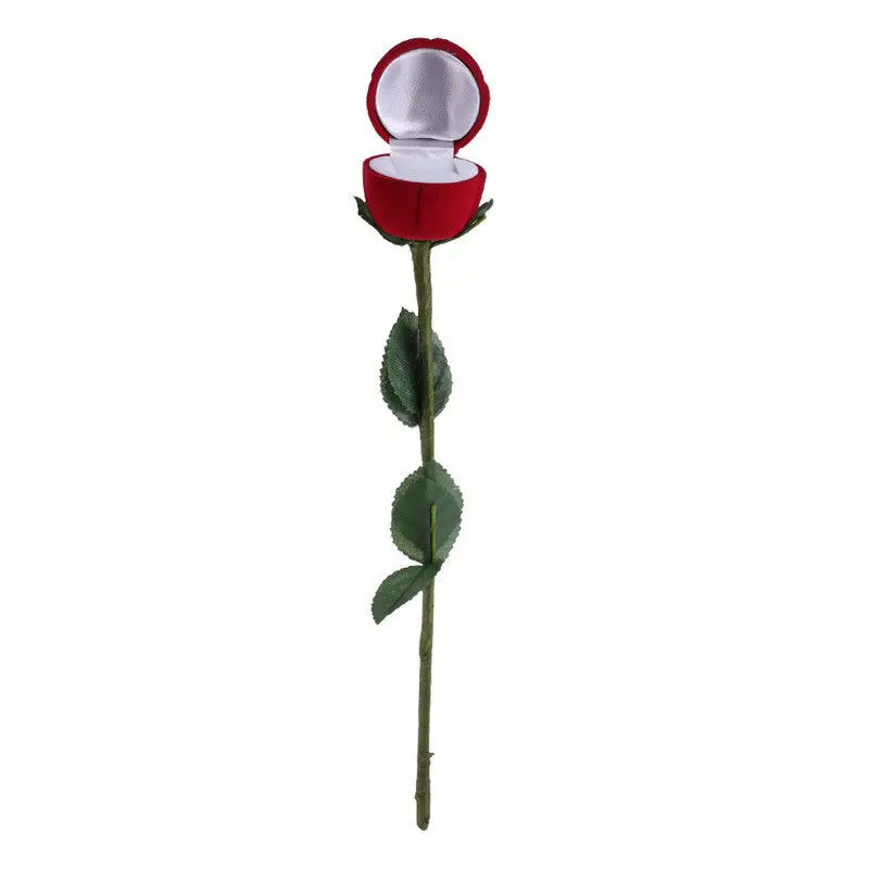 1 шт., красная роза, коробка для ювелирных изделий, свадебное кольцо, Подарочный чехол, держатель для хранения сережек, подарочные коробки для сережек, колец