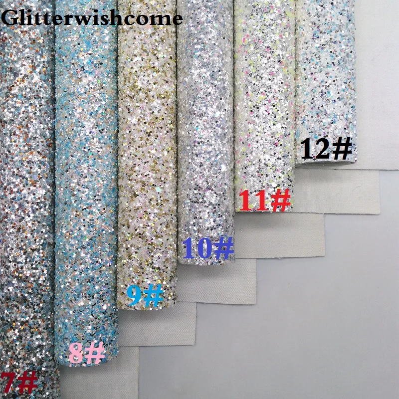 Glitterwishcome 21X29 см A4 размер винил для бантов, кристалл массивный блеск кожа ткань винил для бантов, GM099A