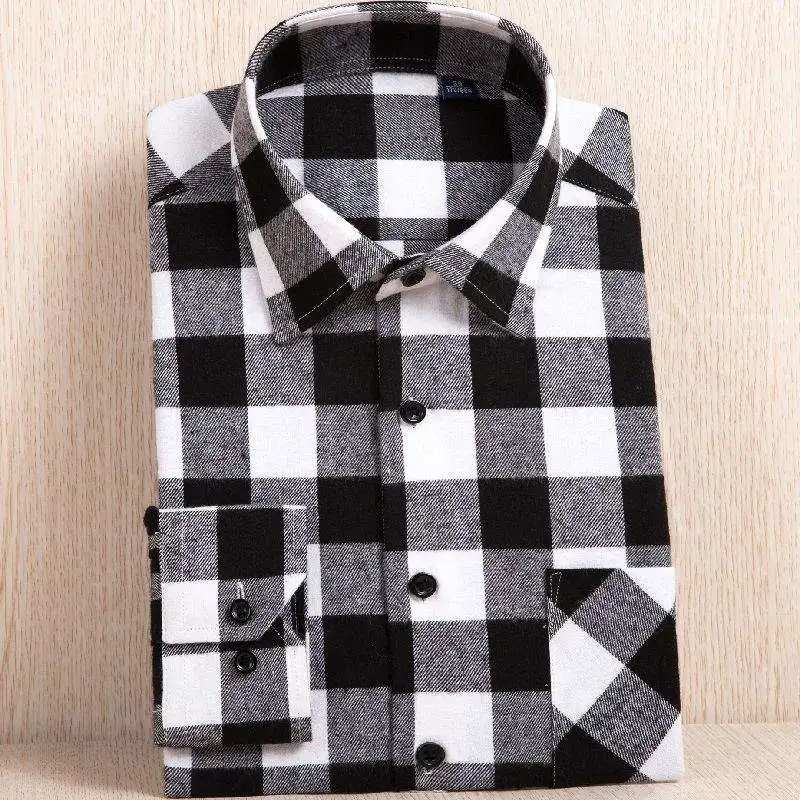 BIANYILONG Брендовые мужские рубашки в клетку высококачественный модный, с длинными рукавами Досуг фланелевая Мужская рубашка плюс большой размер 5XL - Цвет: M112