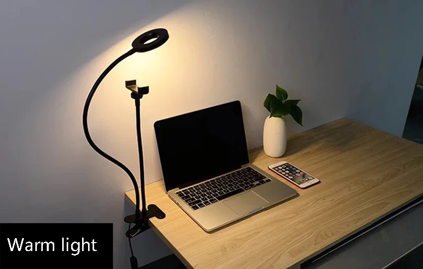 Настольный Стенд кронштейн со светодиодный светильник-вспышка для iPhone 7 8 X Xiaomi huawei samsung смартфонов Штатив для видеоблоггеров