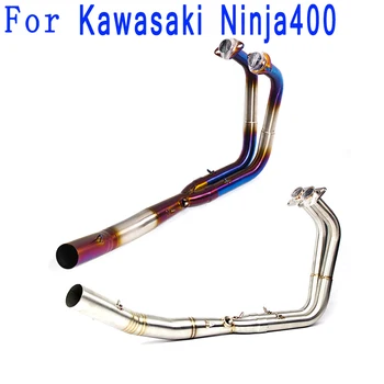 

51mm Slip-on For Kawasaki Ninja400 Z400 Motorcycle Full Exhaust Systems Mid Link Pipe Front Middle Pipe Muffler Ninja 400