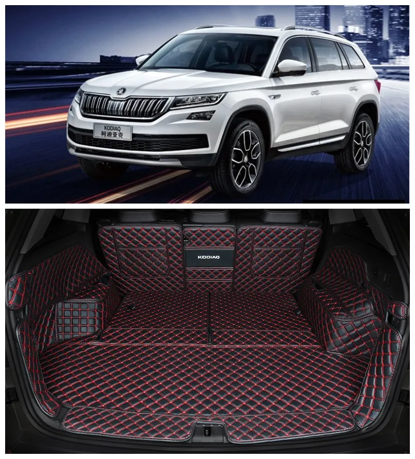 For SKODA KODIAQ 2017 2018 2019 5 7 Set Full Rear Trunk Tray Liner Cargo Mat