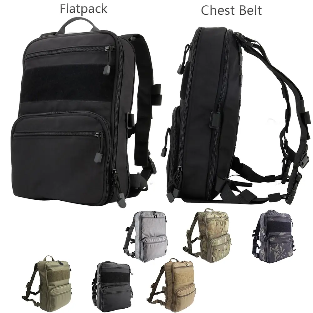 

#Flatpack D3 Tactical Backpack Hydration Carrier Molle Pouch Airsoft Military Gear Multipurpose Vest Assault Backpack Travel Bag