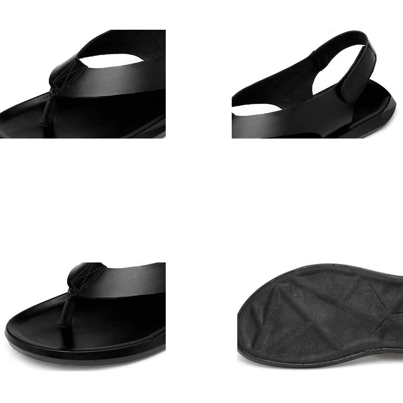 Loveontop 2018 Summer Men Genuine Leather Sandals New design Fashion Casual Shoes Man Breathable Men's Flat Leather Sandals