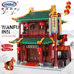 XINGBAO 3046 01022 шт. китайские строительные серии Wanfu Inn набор строительных блоков Кирпичи новые детские игрушки День рождения рождественские