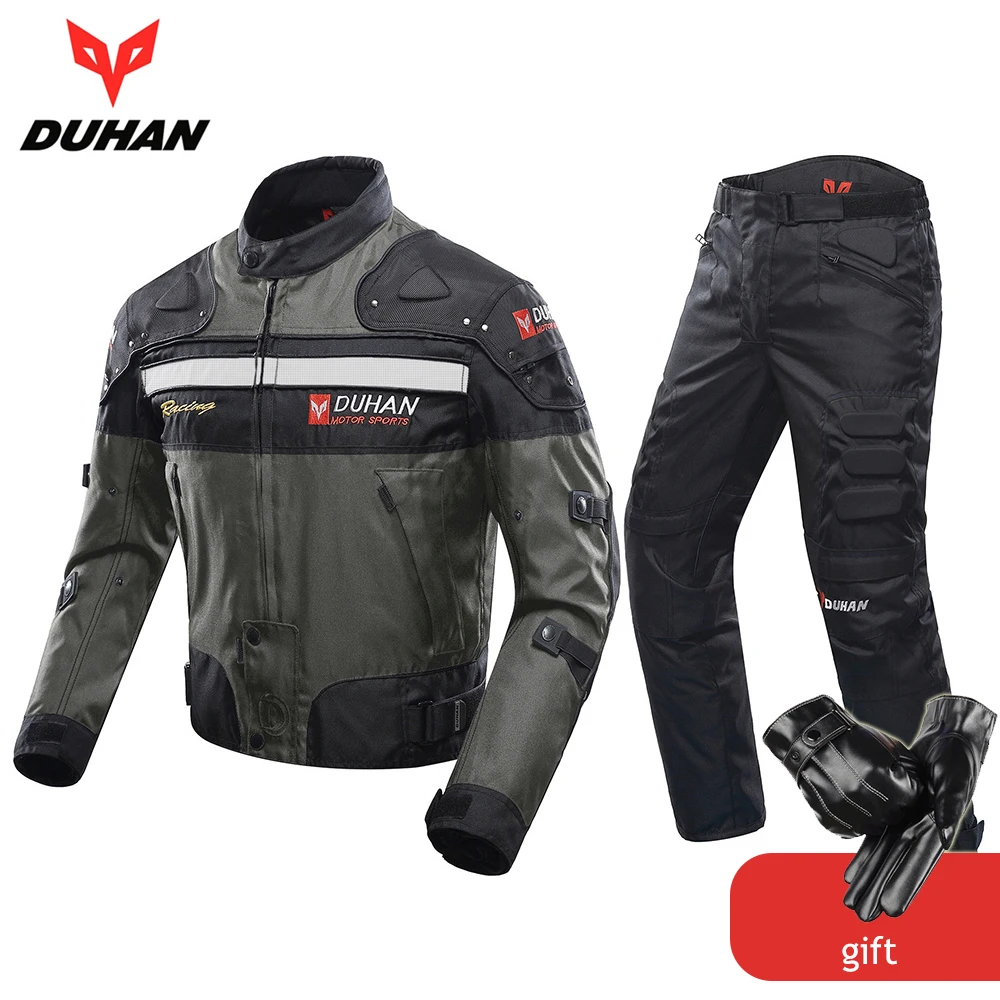 

DUHAN Motorcycle Jacket + Riding Pants Windproof Racing Jacket Body Armor Motocross Motorcycle Protection Protective Gear