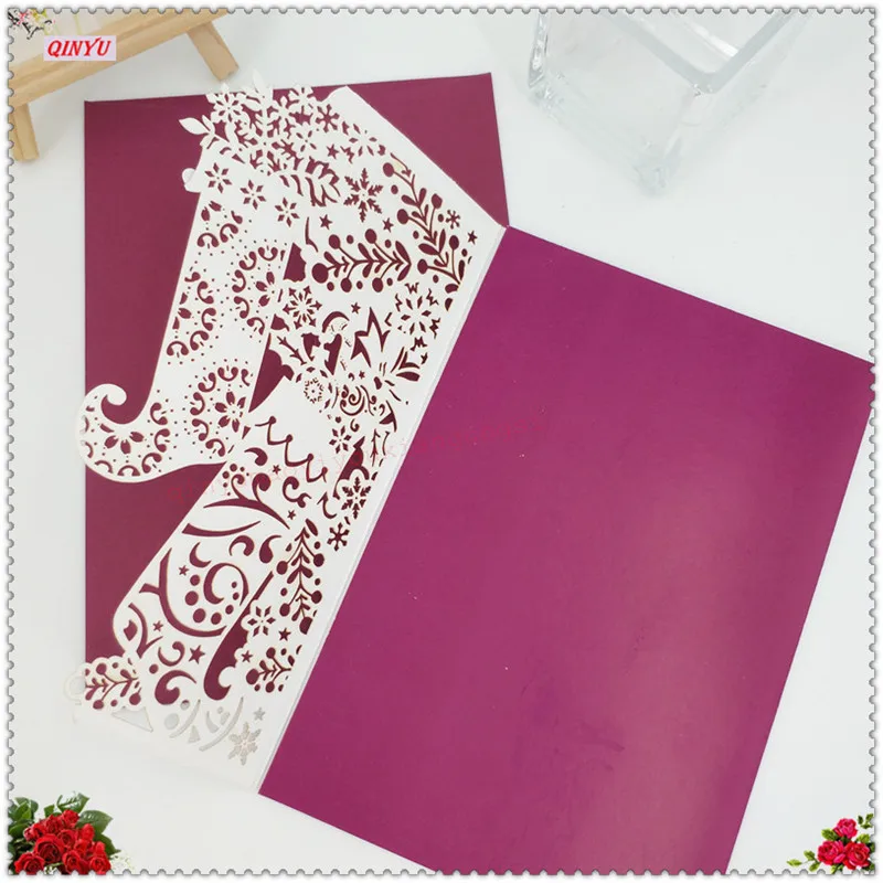 30pcs Laser Cut Wedding Invitations Card for Married Supplies Business Party Carved Pattern Decoration 5ZSH832 | Дом и сад