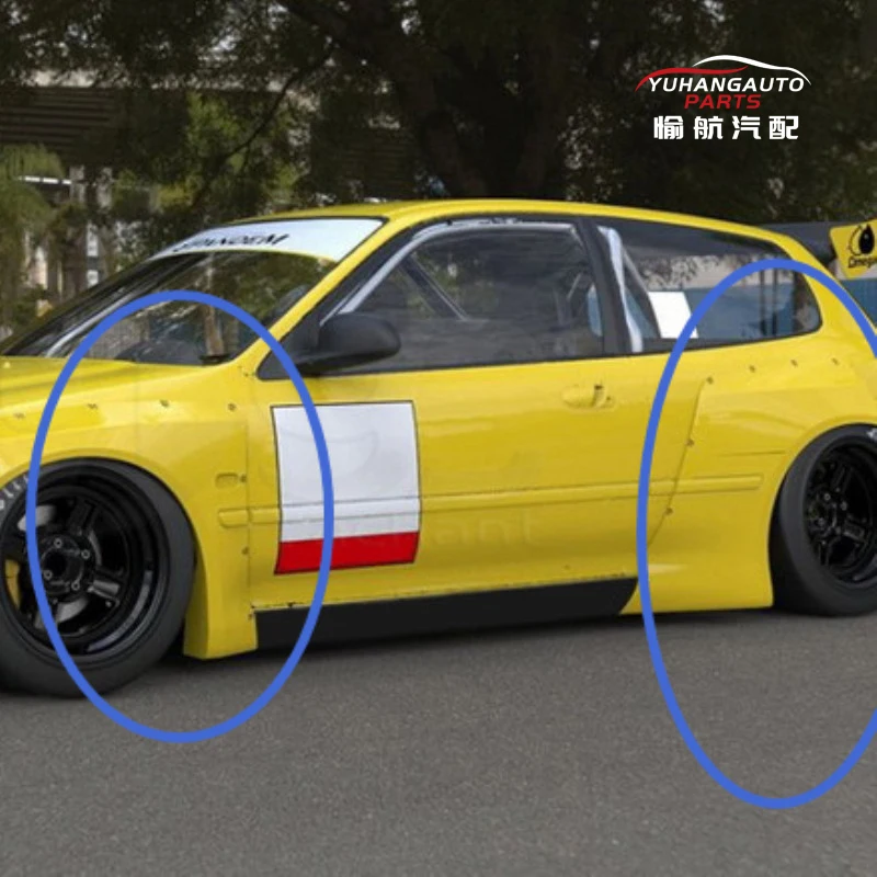 

For Civic Hatchback (EG) PD GP Rocket Bunny Style Front and rear Fender flare (pair) Glass Fiber
