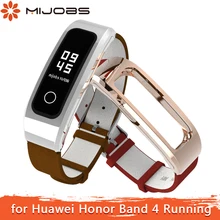 Mijobs для Honor Band 4 ремешок для бега из натуральной кожи ремешок для huawei Honor Band 4 для бега браслет ремешок умный ремешок для часов