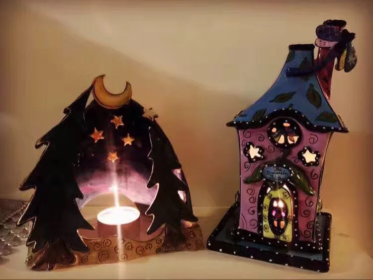 

Fairy Tale Series Candlestick Hollow Candle House Nightlight Decorative Ornaments Birthday Gifts