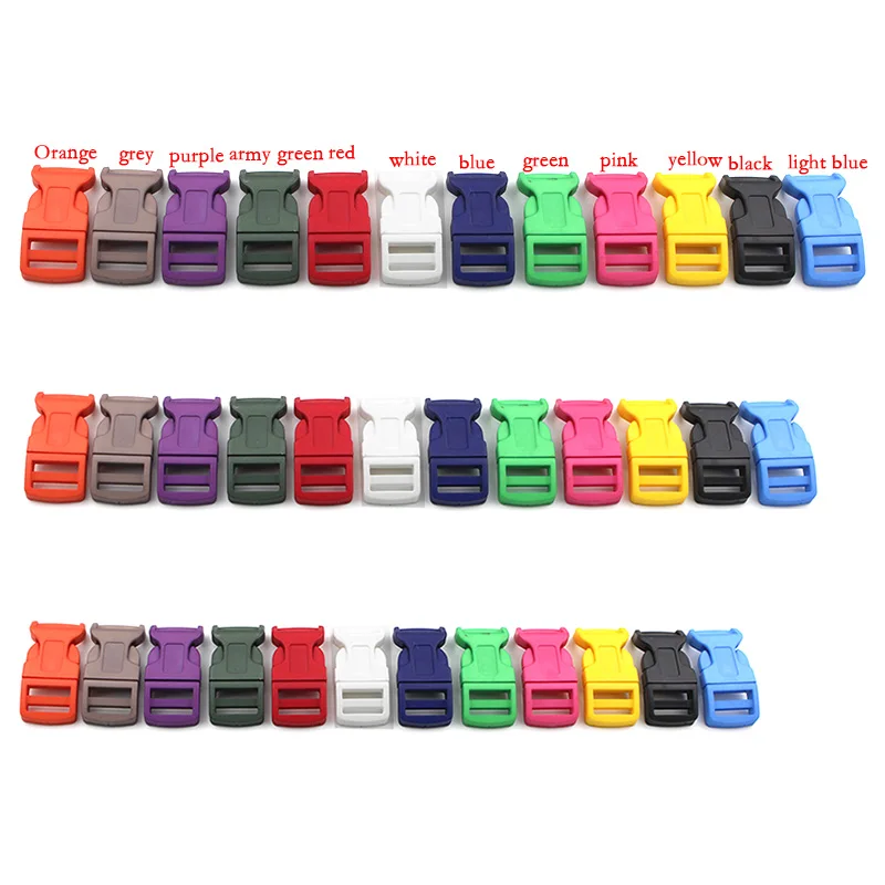 

10pcs/Pack Color Plastic Contoured Side Release Buckles Backpack Straps Webbing 16mm~25mm