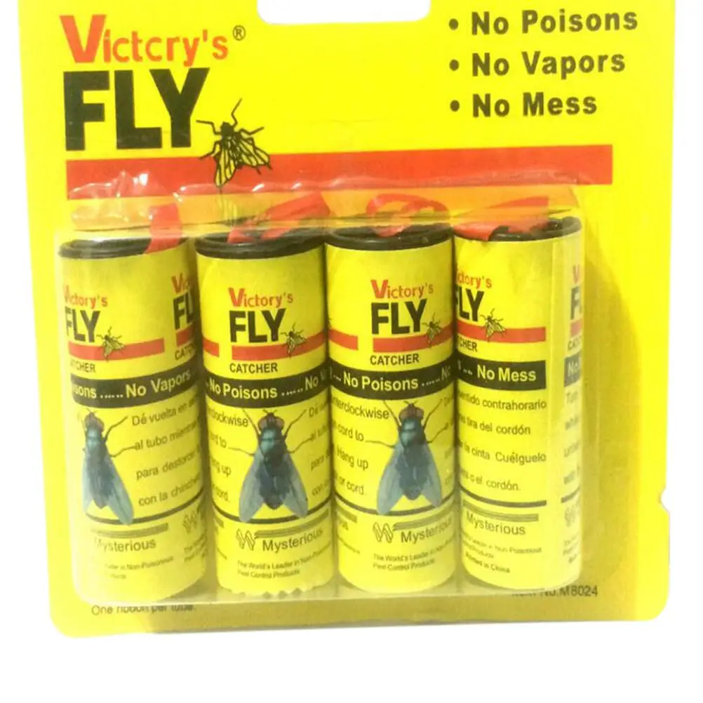16 рулонов = 4 pack насекомых ошибках Fly клей Бумага Catcher ловушка ленты удовлетворяет Sticky