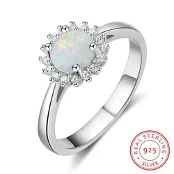 Одежда высшего качества серебро 925 ювелирные кольца для Для женщин Обручение обручальное кольцо ААА циркония и опал кольцо Fine Jewelry подарки