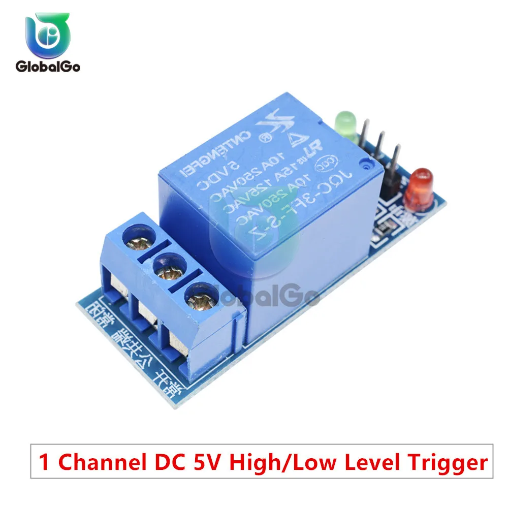 

1 Channel DC 5V Relay Module High/Low Level Trigger Expansion Board for arduino With Red Green Light