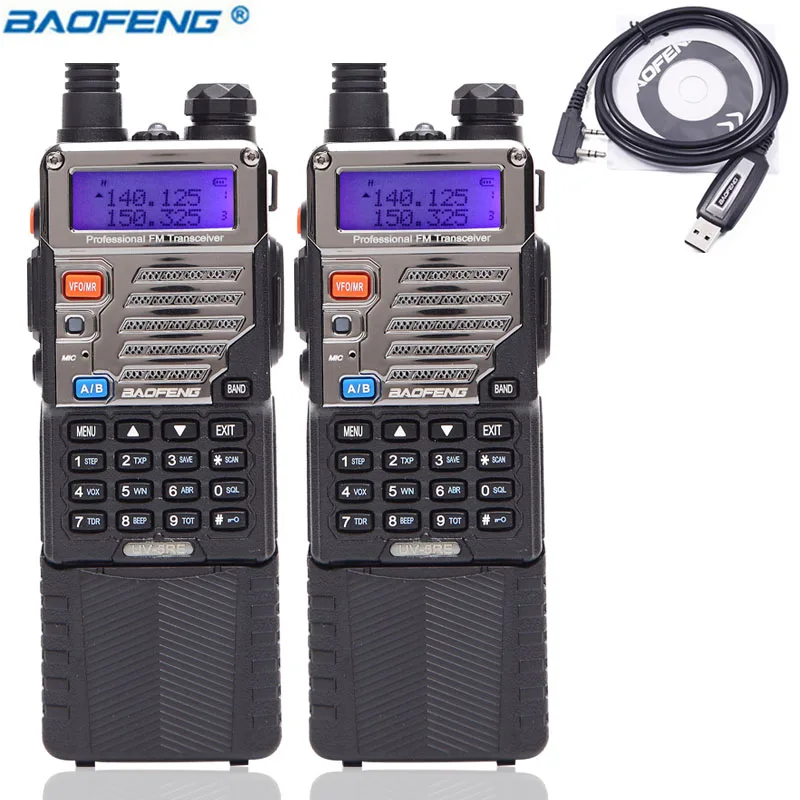 

2PCS BAOFENG BF-UV5RE Walkie Talkie 8W CB Radio Professional Station Baofeng UV-5R UV-5RE Transceiver VHF UHF Portable Radio+USB