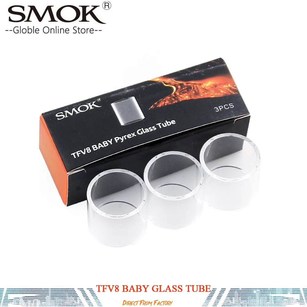 

3pcs/lot Original SMOK TFV8 Baby Tank Glass 3ML Clear Replacement Tube Pure Pyrex Glass for TFV8 Baby
