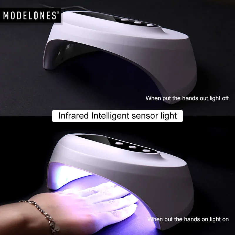  Modelones Z10 24W Smart Sensor UV Nail Lamp Nail Dryer Machine For Gel 12LEDs USB Cable Nail Dryer 