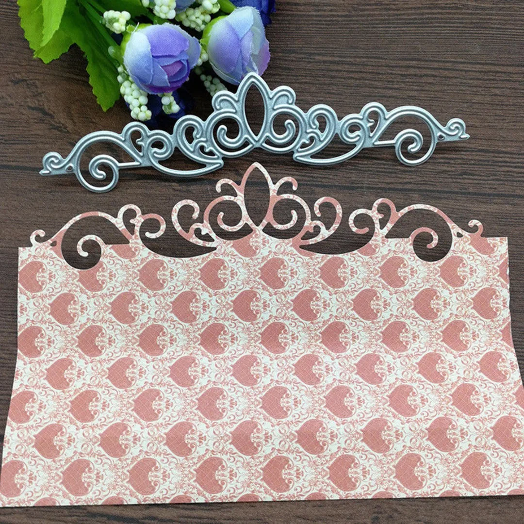 JX-LCLYL 140*30mm Lace Border Metal Cutting Dies Stencil Scrapbook Card Paper Embossing Craft