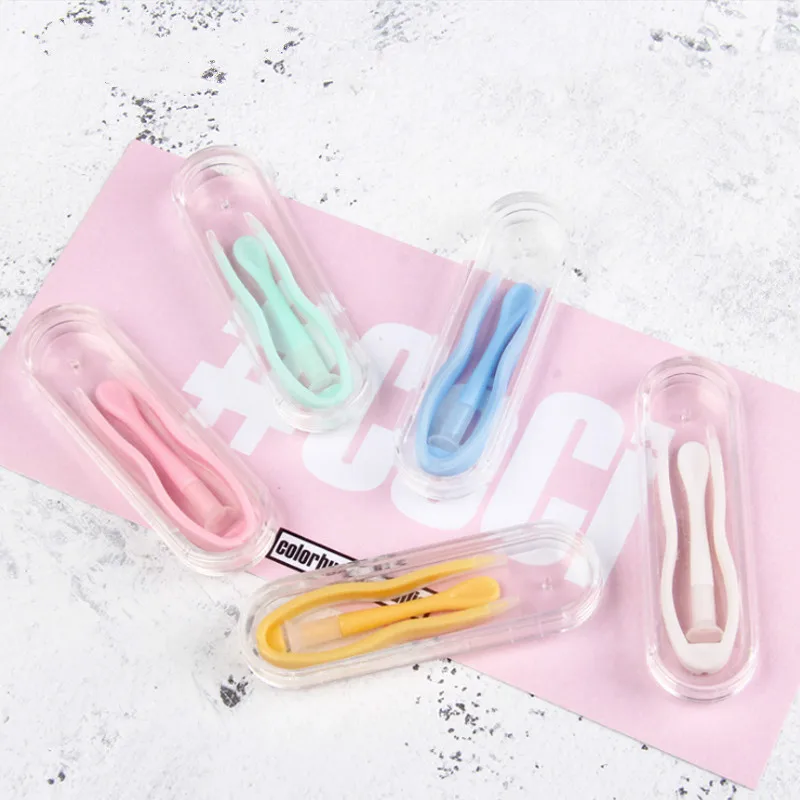 

Candy Color Contact Lenses Tweezers Annex Clips For Women Contact Lens Tweezers Medical Plastic Suction Cup And Tweezers