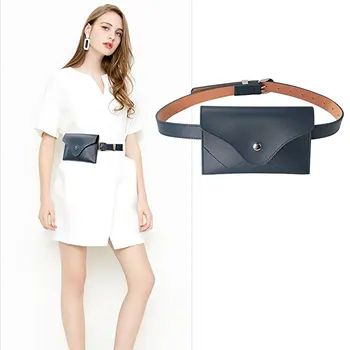 

Womens PU Leather Fanny Pack With Removable Belt Waist Pouch Fashion Girls Belt Bum Fanny Bag Heuptas Sac Banane