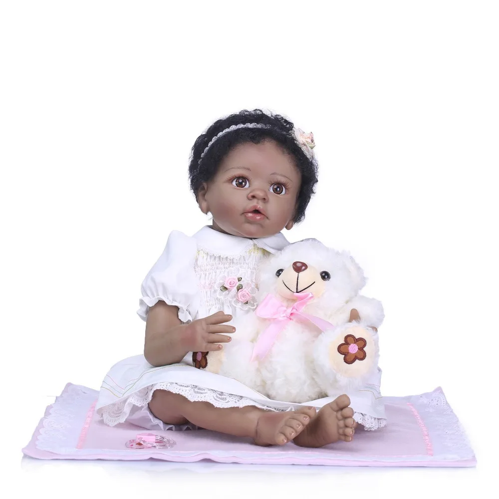 

NPK Silicone Reborn Baby Doll kids Playmate Gift For Girls 22Inch Alive Doll Vinyl Soft Toys For Bebes Reborn Brinquedo Gifts