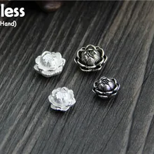 Uglyless настоящий 925 Серебряный цветок лотоса фурнитура для бусин ювелирные изделия DIY этнические винтажные Цветочные Распорки бисера Этнические результаты