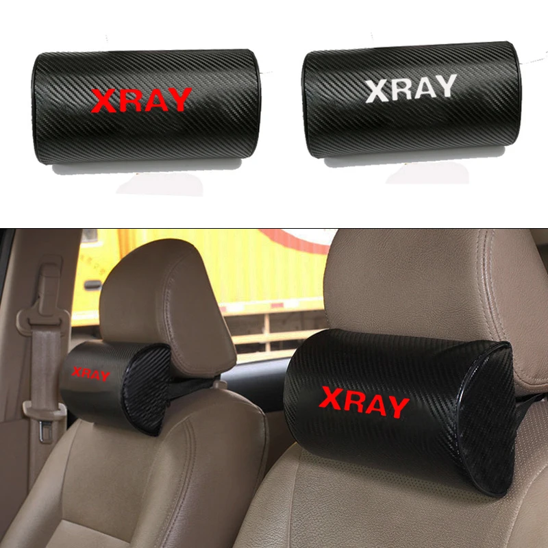 

Carbon Fiber Texture PU Leather Auto Safety Pillow Car Auto Seat Head Neck Rest Cushion Headrest Pillow Pad For Lada Xray