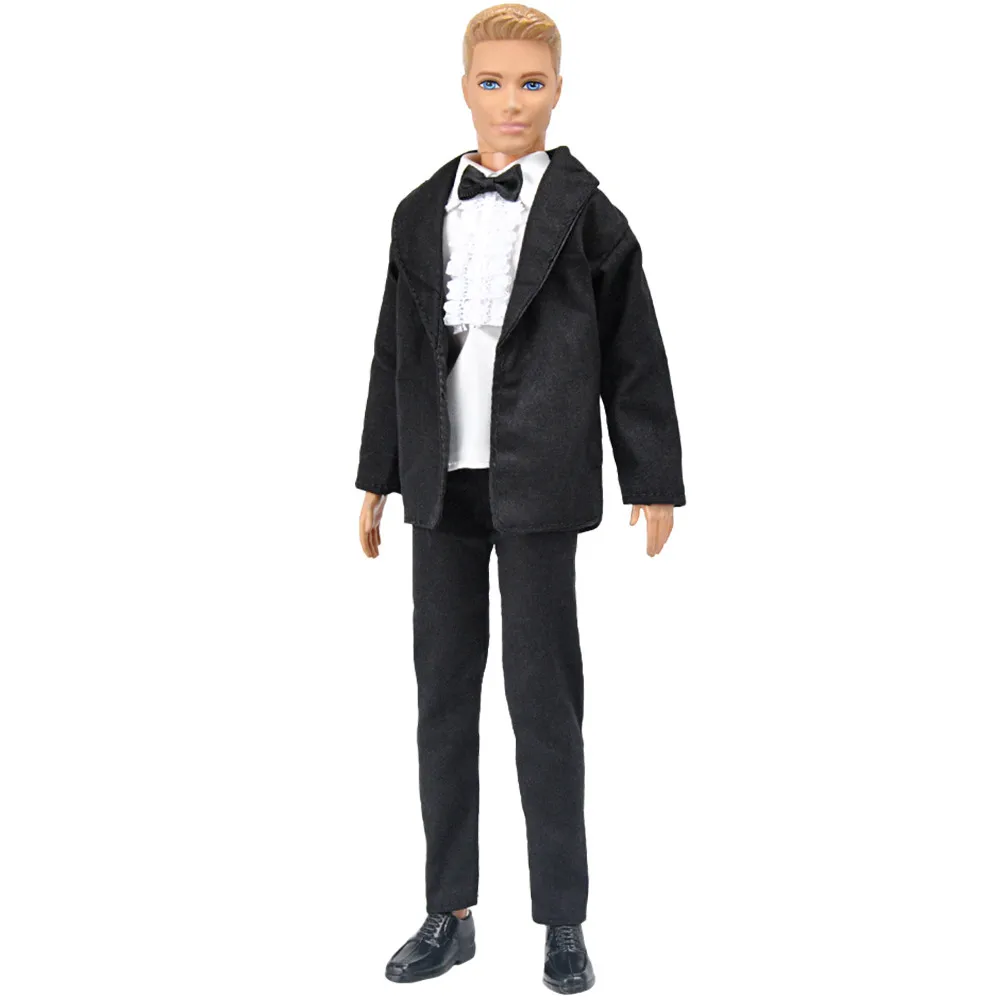 Image Ken Doll Clothes 2015 Fashion Handmade Formal Bussiness Suit Doll Black Coat Doll Tuxedo For Ken Doll Clothes