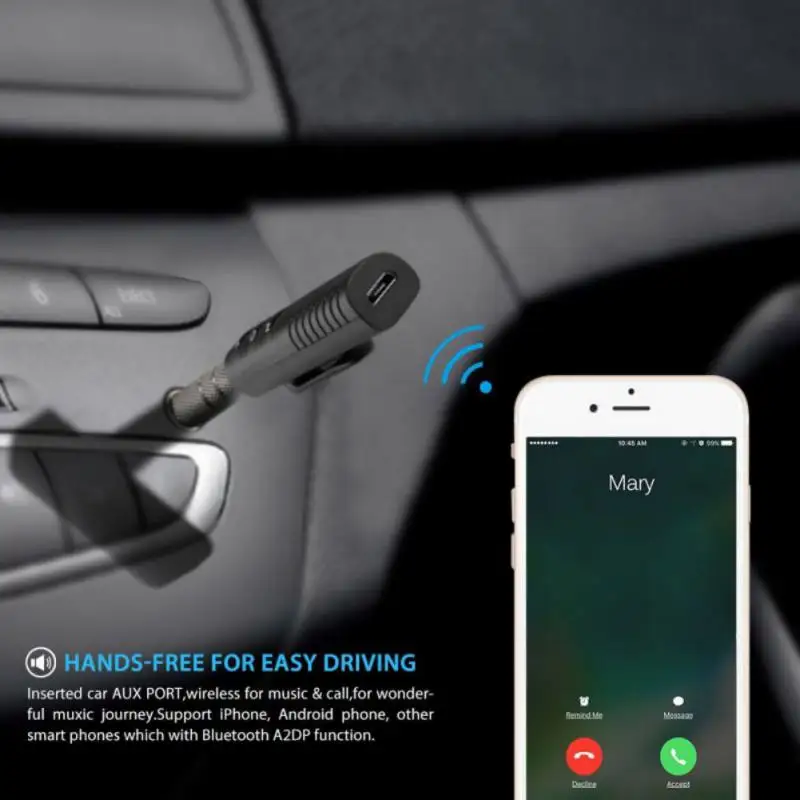 Авто Bluetooth Handsfree адаптер клип на аудио приемник 3.5AUX автомобильный наушник динамик