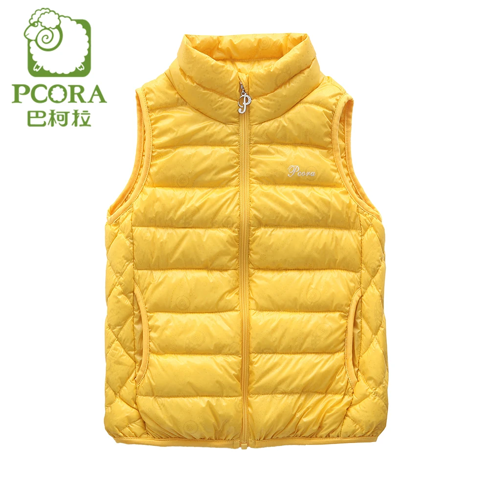 PCORA Girls Vest Kids Children Vest Waistcoat Winter Yellow/Purple