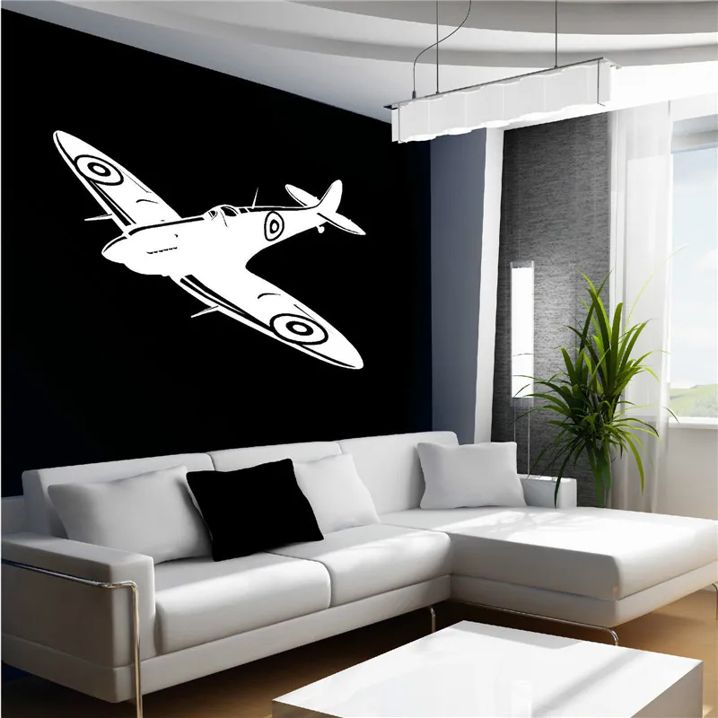 G399 SPITFIRE WALL ART STICKER BRITISH FIGHTER WW2 AIRCRAFT PLANE
