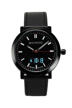 Sunroad Top brand New Luxury Type Dual Display Sport Menwatches FR910 Heart Rate Monitor Watch Men and Women Leather Strap Black