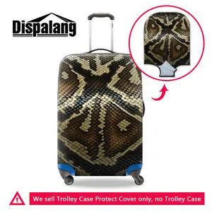Прохладный Леопард змеиная кожа эластичная пыль багаж защитный чехол для 18-32 дюймов Павлин животное путешествие на дороге толстые