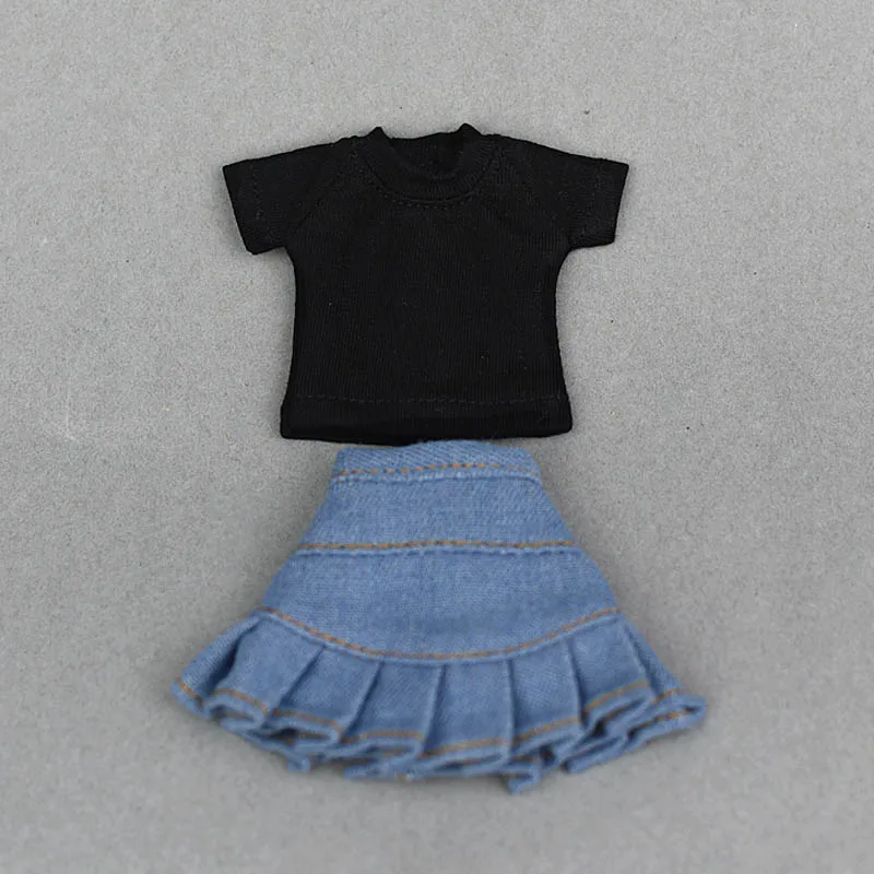 1 комплект, футболка, джинсовые шорты синяя юбка трапециевидной формы для кукла блайз, повседневная одежда для блайта, кукла licca, одежда Кукла 1/6, аксессуары - Цвет: 10