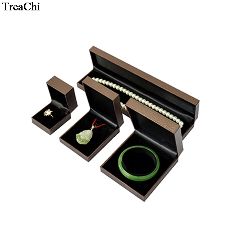 Buy Retail Brown Texture Jewelry Package Box Leatherette Wedding Ring Bracelet