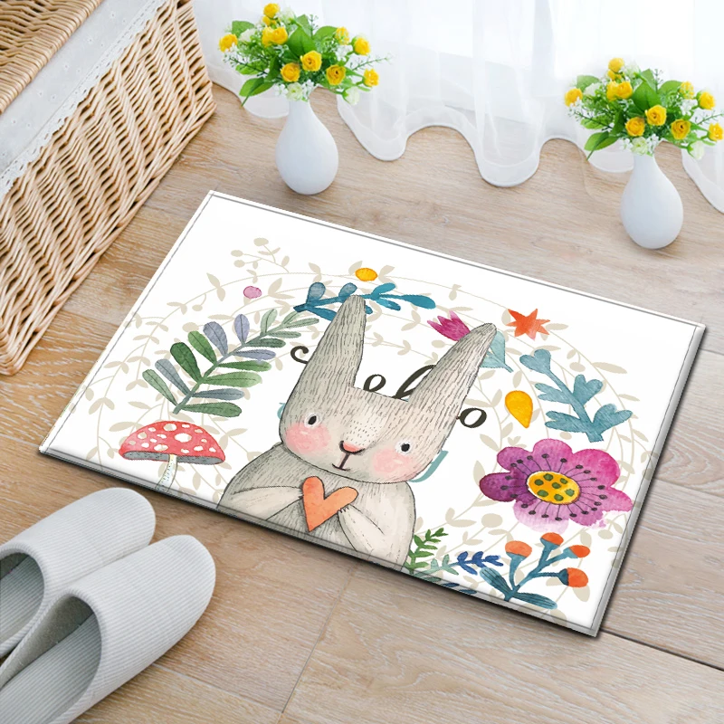 Cute Rabbit Carpet Indoor Area Villus Carpets for Living Room Carpet
