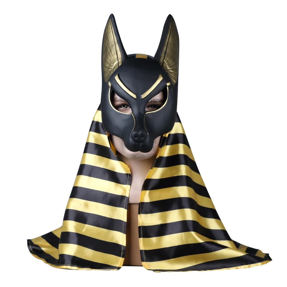 Египетская Anubis косплей маска для лица ПВХ Canis spp голова Волка шакал животное бутафория для маскарада вечерние Хэллоуин нарядное платье мяч