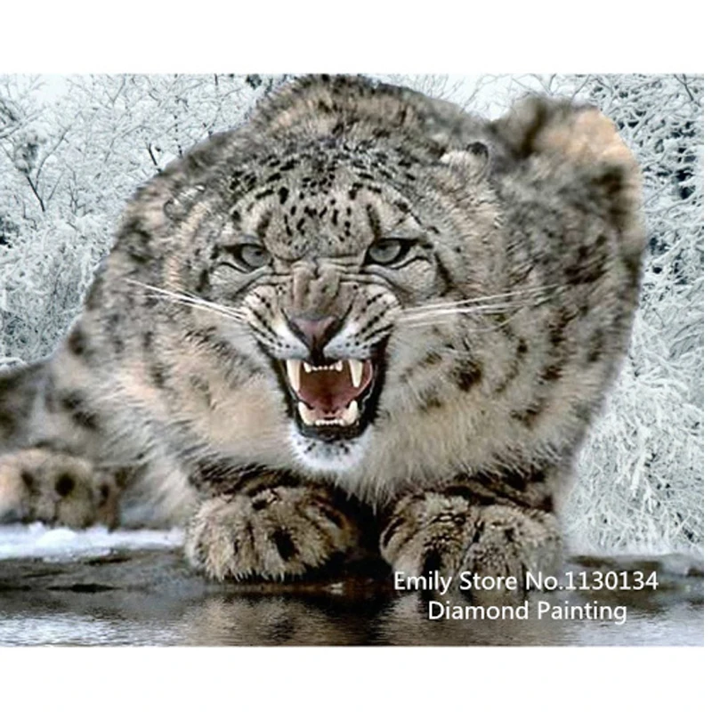 

DIY diamond painting cross stitch Needlework diamond mosaic diamond embroidery snow leopard pattern hobbies and crafts DP168